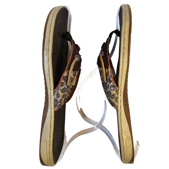 SPERRY Flip-flops Sandals Brown Leopard Leather size 9 M - Picture 2 of 7